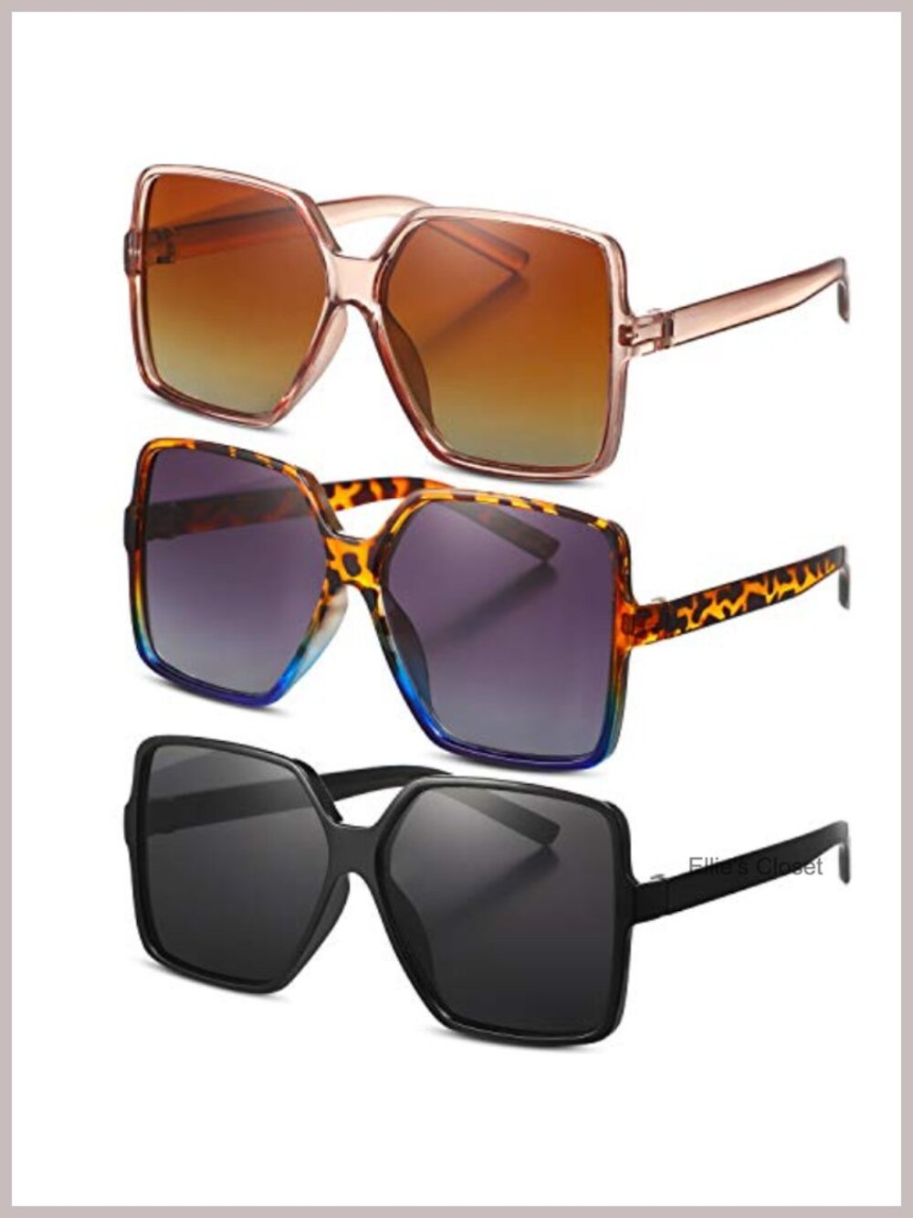 Oversized Square Retro Sunglasses Polarized UV Protection Full Frame
